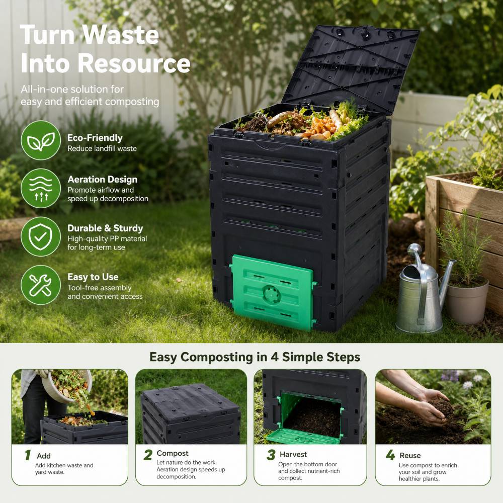 450l Garden Compost Bin Organic Waste Compost Converter