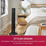 Tower Fan With Remote Control, 3 Speeds + Night Mode, Timer