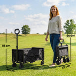 60l Festival Trolley On Wheels, Collapsible Wagon Cart | Black