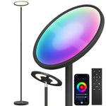 HOMCOM Uplighter Floor Lamp With Tuya App And Music Sync For Bedroom, Black