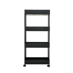 4/5 Tier Rolling Cart Storage Shelf For Kitchen Bathroom Black | Medium | Black