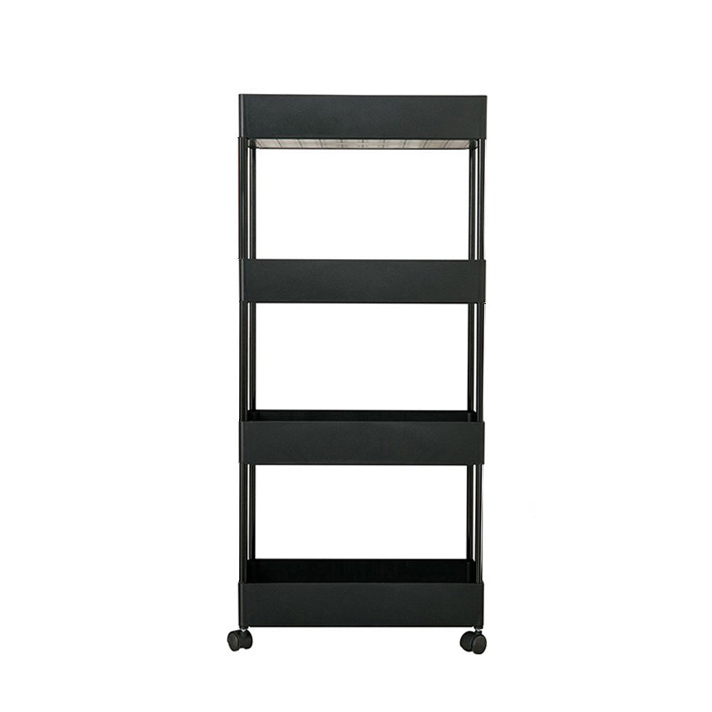 4/5 Tier Rolling Cart Storage Shelf For Kitchen Bathroom Black | Medium | Black