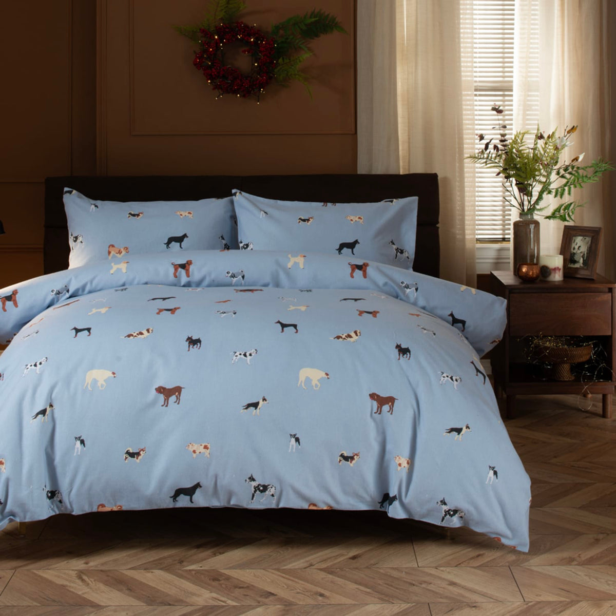 Kennel Club Cotton Printed Duvet Cover Set | King | Grey