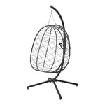 Egg-shaped Hanging Chair With Soft Cushion & Headrest | One Size | Black