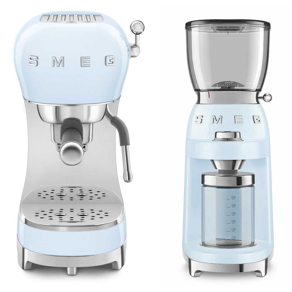 Ecf02, Cgf11, Ects01 Coffee Machine, Grinder & Tamping Set | Baby Blue