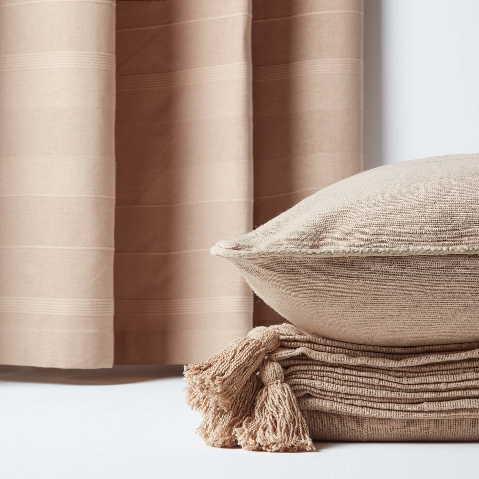 Cotton Rajput Ribbed Throw | 150cm x 200cm | Beige