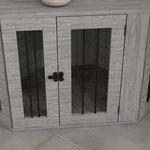 Dog Crate W/ Cushion, Large Door - Medium Dogs | Gray