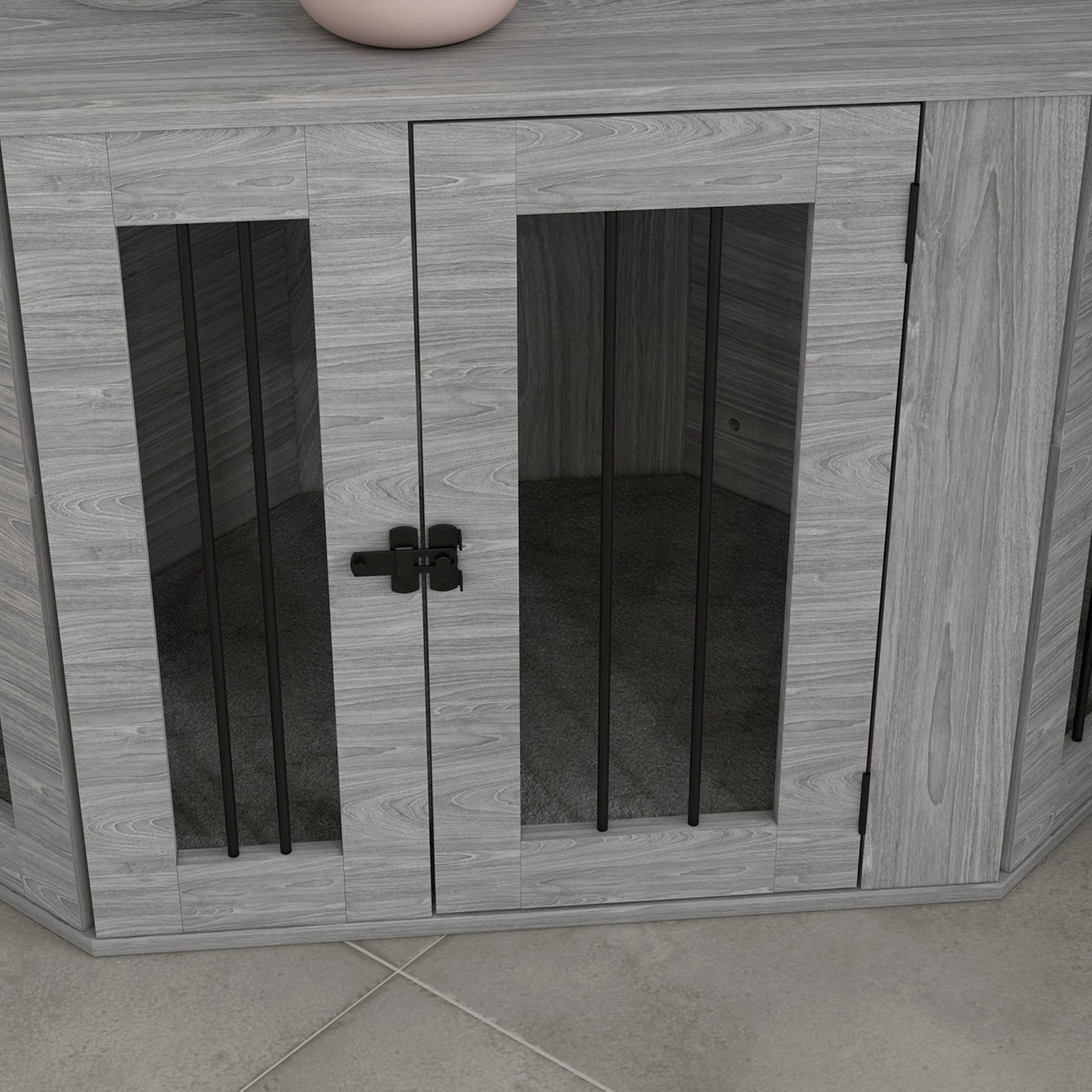 Dog Crate W/ Cushion, Large Door - Medium Dogs | Gray
