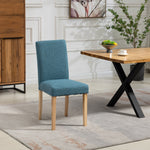 Set Of 2 Maiolo Fabric Dining Chairs | Teal