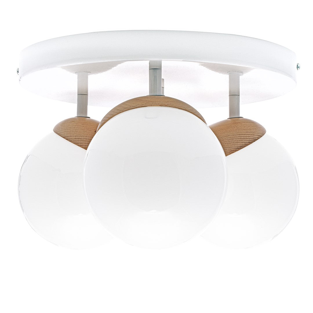 Sfera Designer Ceiling Lamp Hand Made Scandi Style Natural Wood Detail