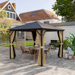 3x3m Hardtop Gazebo With Netting And Curtains
