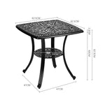 Outdoor Square 3-piece Bistro Patio Set Cast Alumium