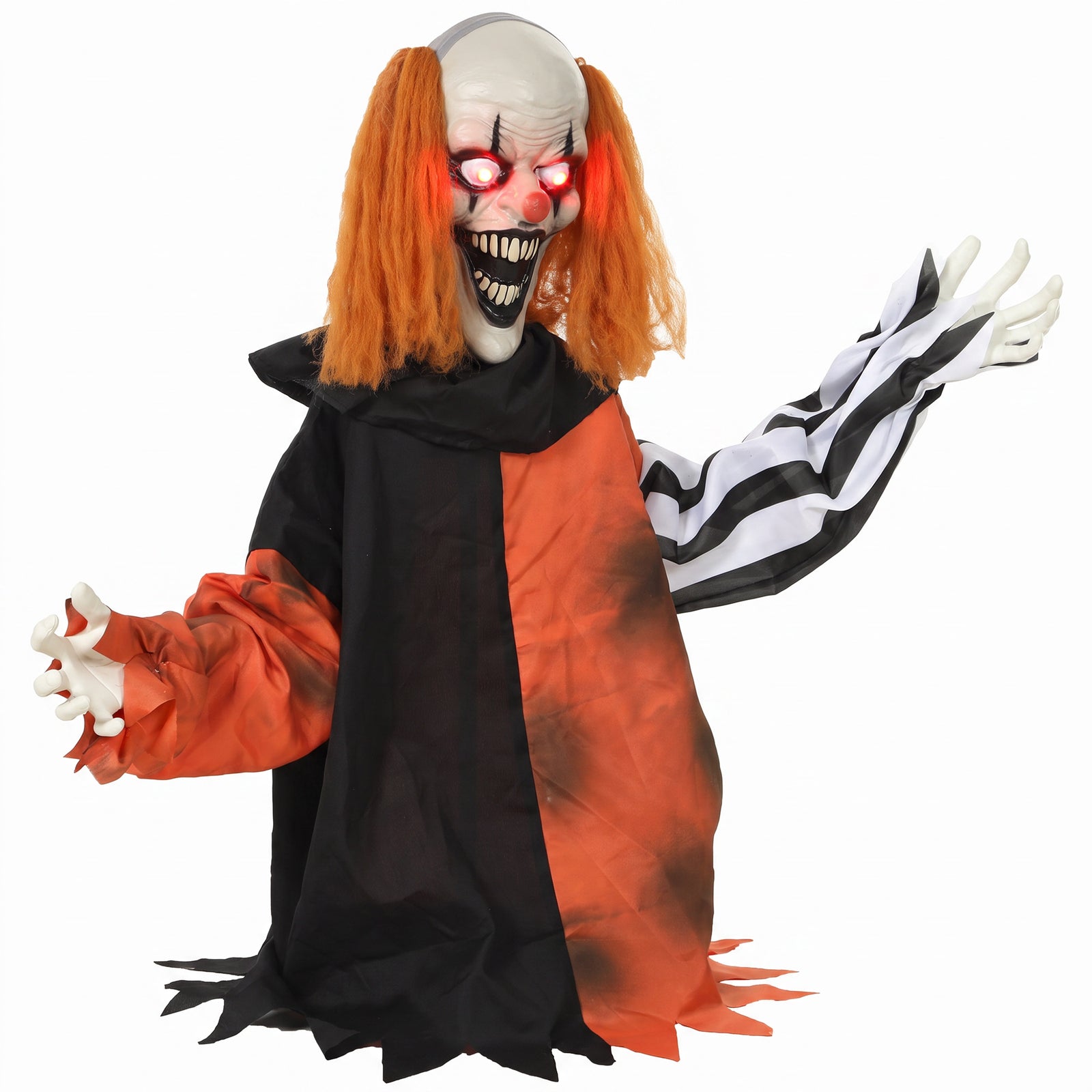 HOMCOM Animated Halloween Clown With Face Changing Animatronics