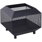Firepit Square Garden Stove Patio Black Steel
