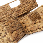 Water Hyacinth Shallow Rectangular Storage Basket | Set-of-3 | Brown
