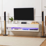 High Gloss Tv Stand Wall Mounted With Led | White