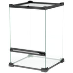 Glass Reptile Terrarium, Vivarium For Lizards, Frogs, Snakes, Turtles | Black