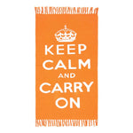 Keep Calm And Carry On Handwoven 100% Cotton Rug | 60cm x 100cm | Orange