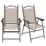 Folding Chairs Set Of 2, Garden Chair With Armrest