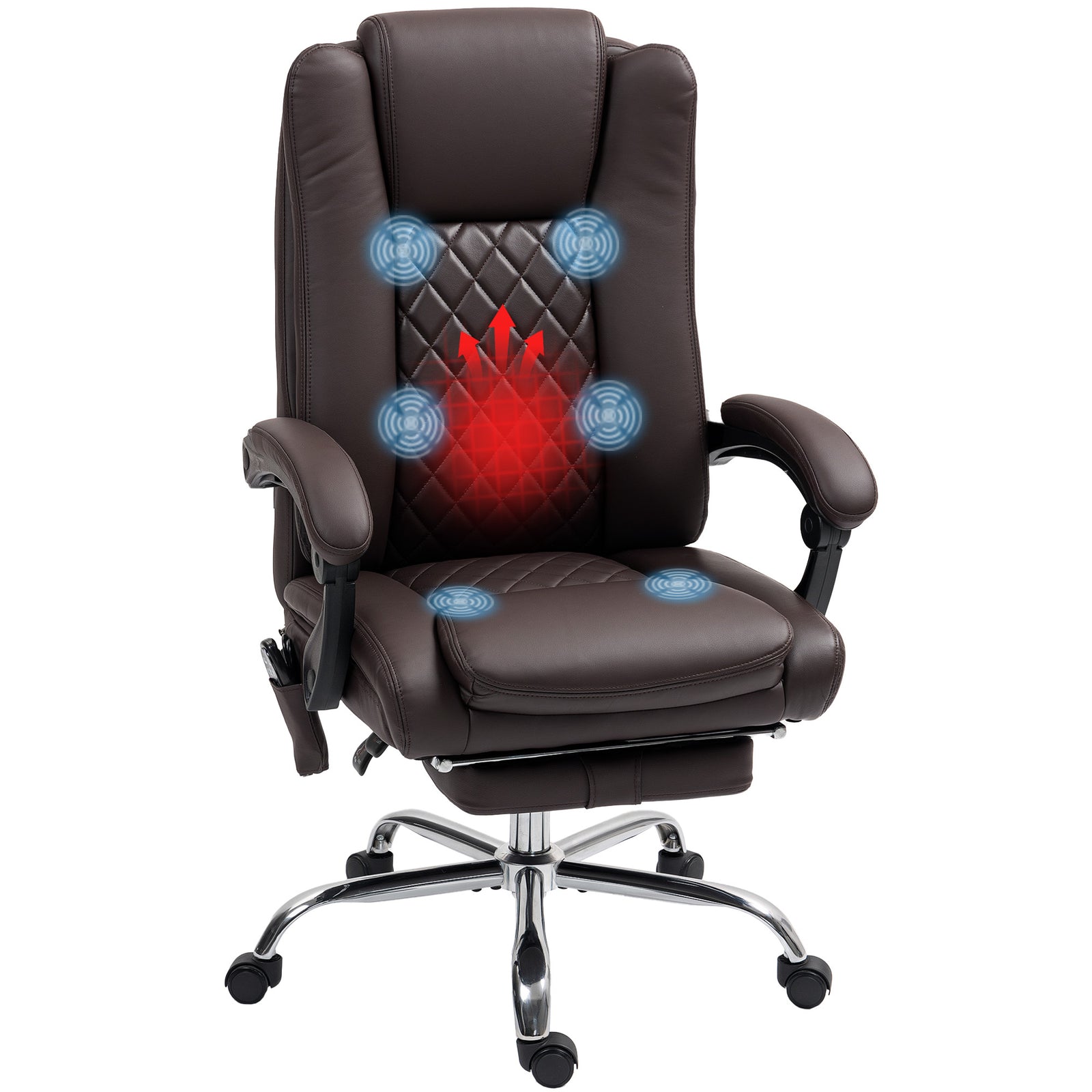 Massage Office Chair, Reclining | Dark Brown