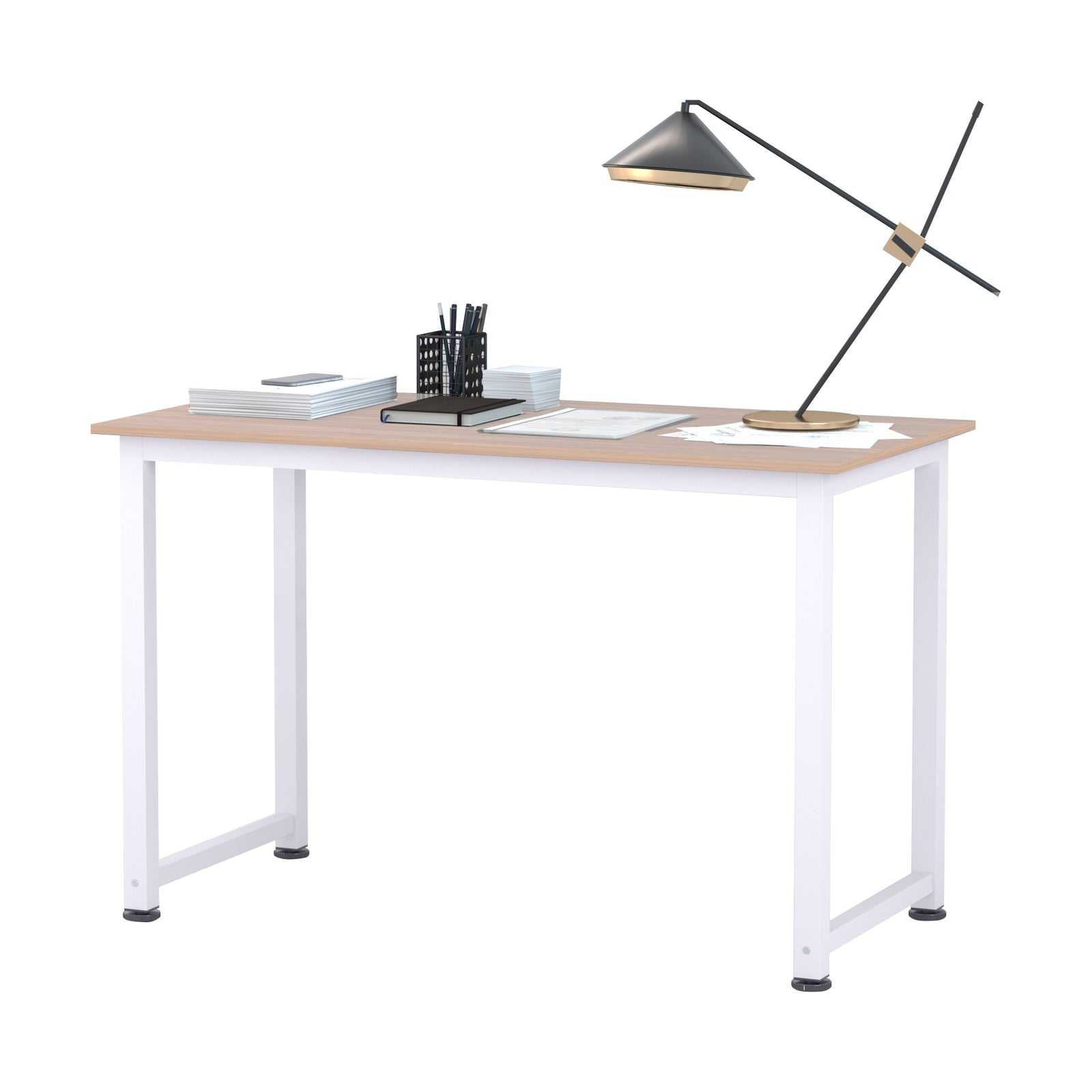 Computer Desk Dining Table Writing Table With Metal Frame | White