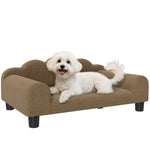 Dog Sofa Bed, Cat Sofa With Backrest, Armrest, For Small Dogs | Brown