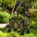 Folding Garden Camping Trolley Steel Frame | Green