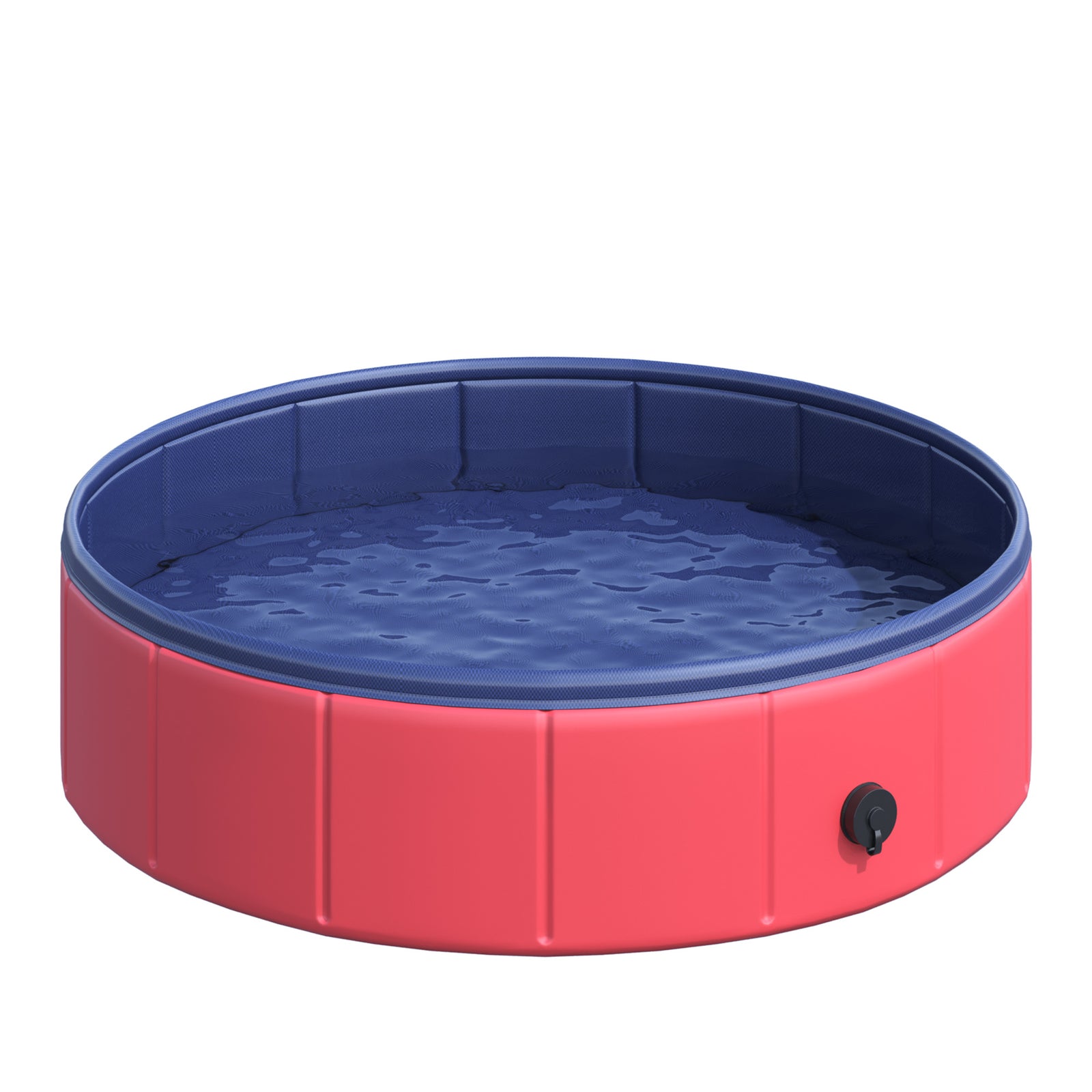 Pawhut Pet Paddling Pool Cat Dog Indoor/ Outdoor Foldable 80cm Diameter | Maroon