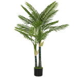 HOMCOM Artificial Palm Tree With Peva Leaves In Pot, Green