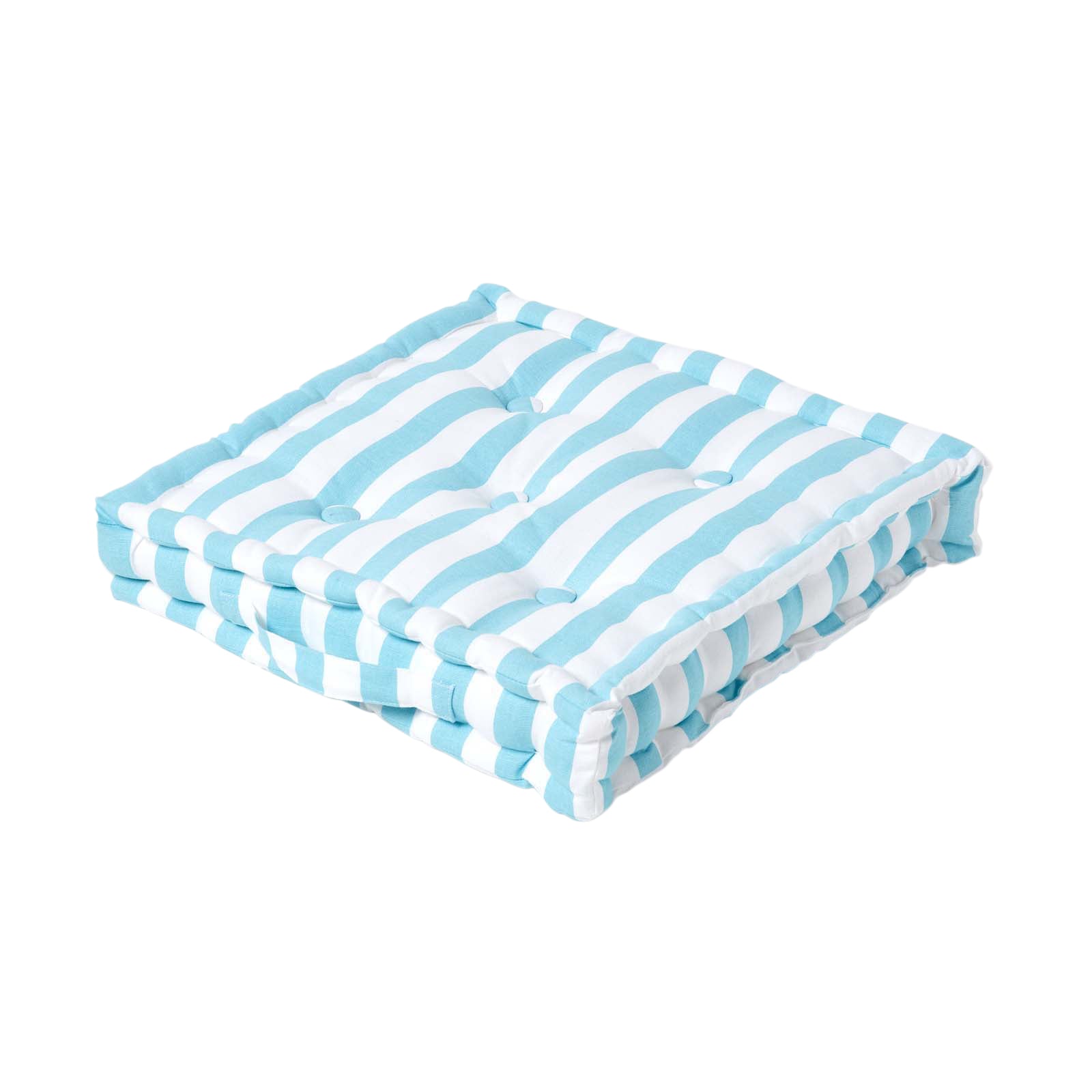 Cotton Thick Striped Floor Cushion | 50cm x 50cm | Blue