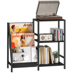 Record Player Stand, 3-tier Side Table With Vinyl Record Storage | Black