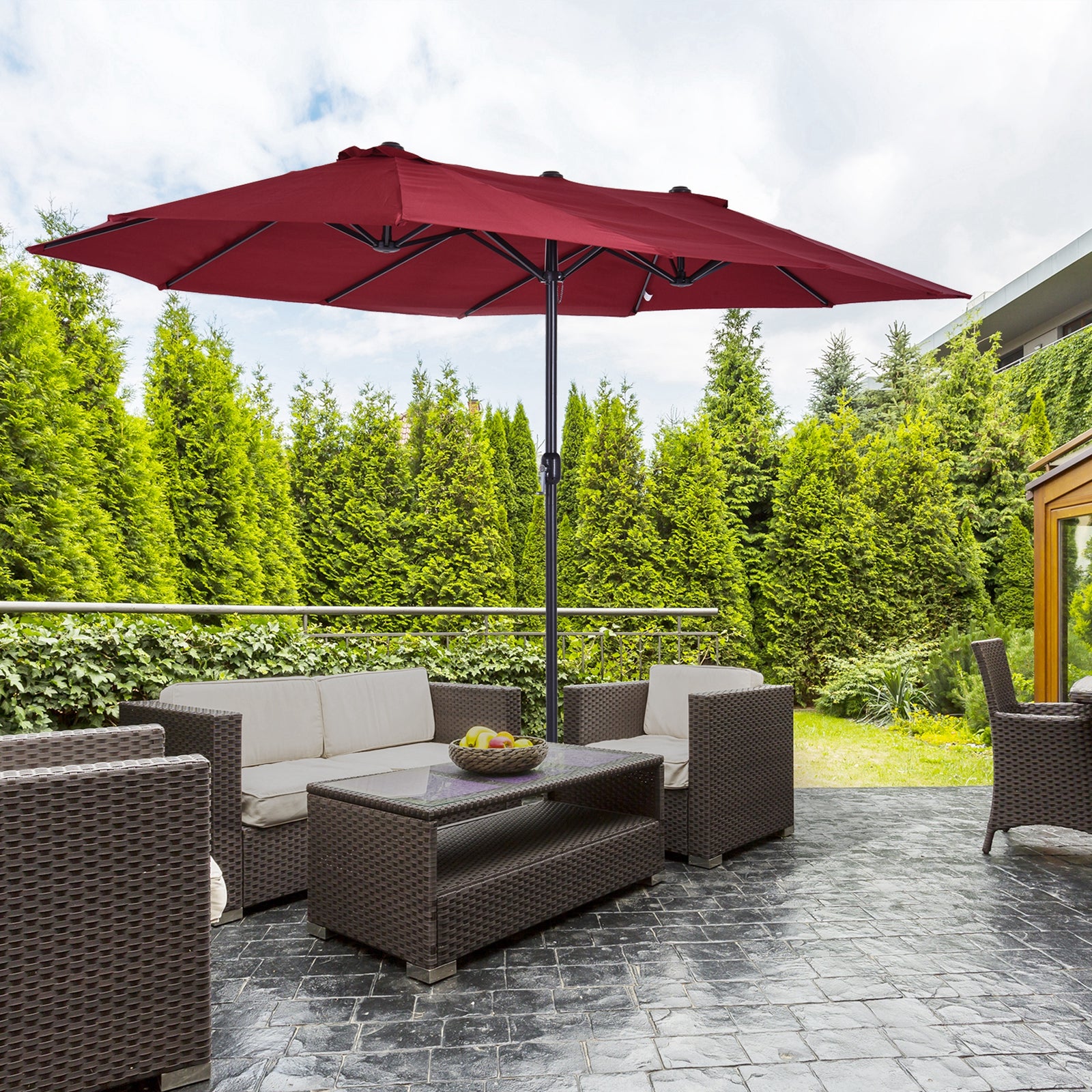 4.6m Double-sided Sun Umbrella | Red