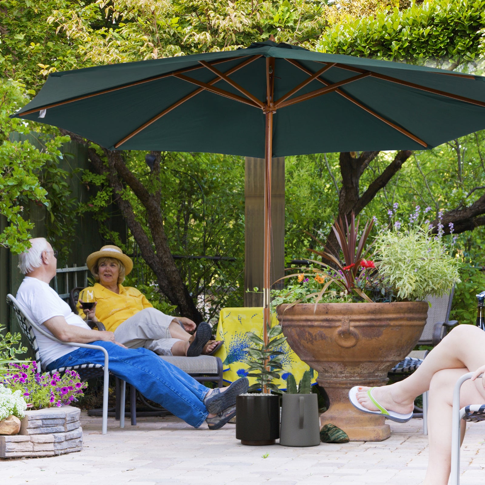 3m Garden Parasol W/ 8 Ribs - Dark Green