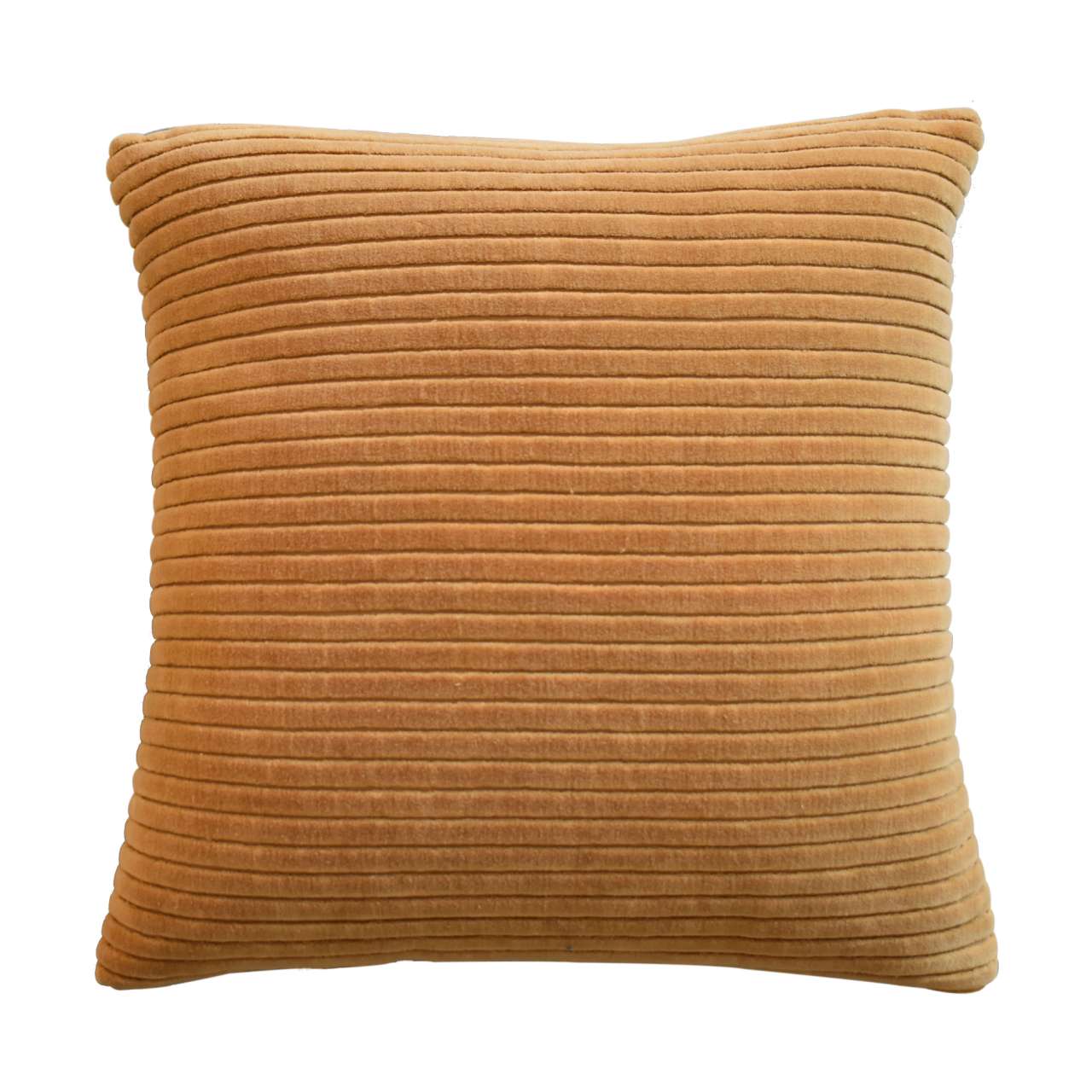 Ribbed Cushion Set, Velvet Fabric | Set-of-2 | Mustard