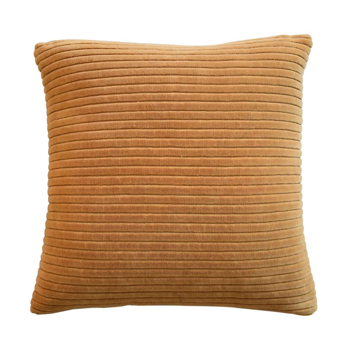 Ribbed Cushion Set, Velvet Fabric | Set of 2 | Mustard