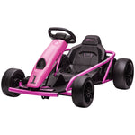 24v Electric Go Kart For Kids With Music, Horn Honking, Slow Start | Pink