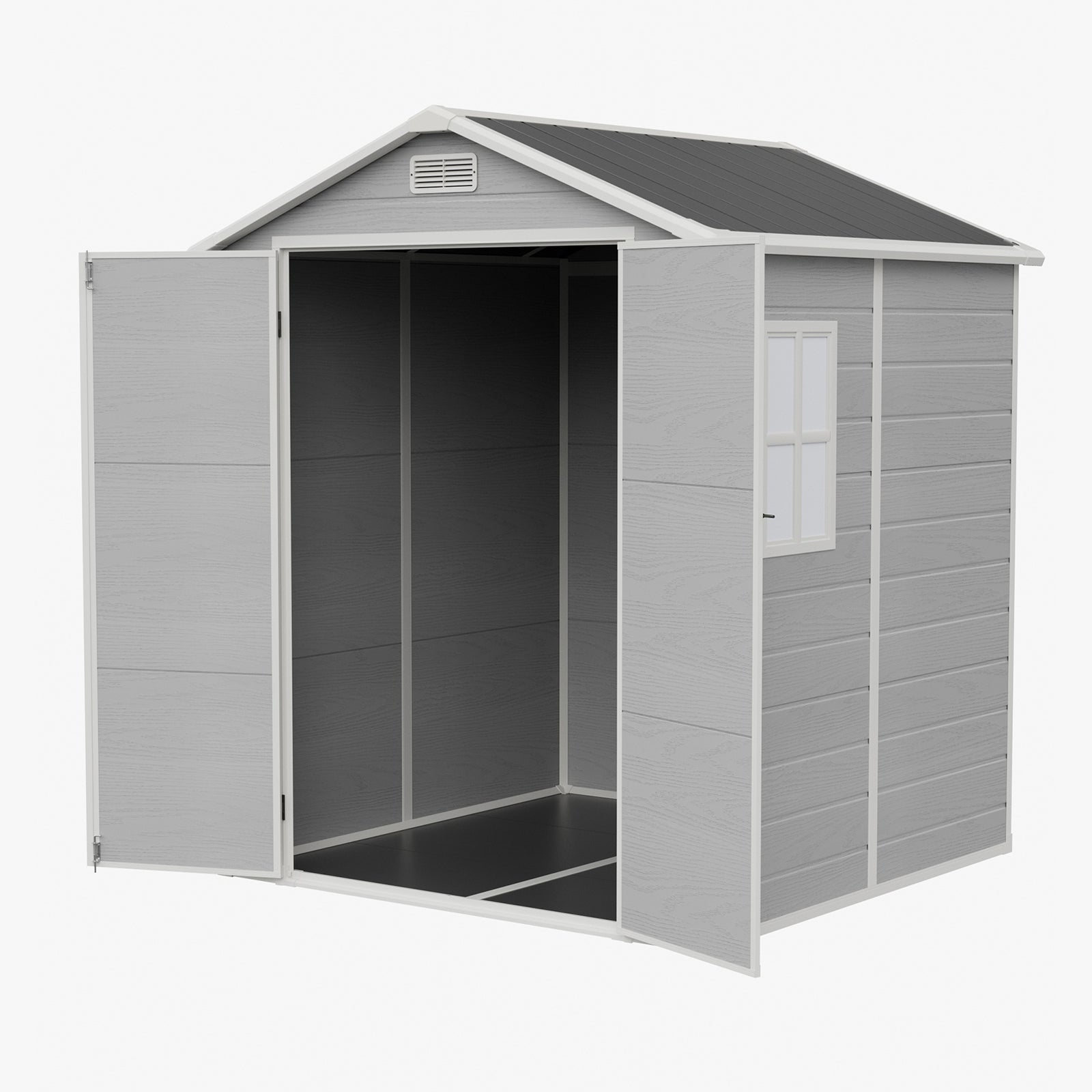 6x6 Ft Outdoor Garden Plastic Storage Shed | Grey