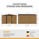 Breeins 12x10 Ft Large Metal Garden Tool Storage Shed