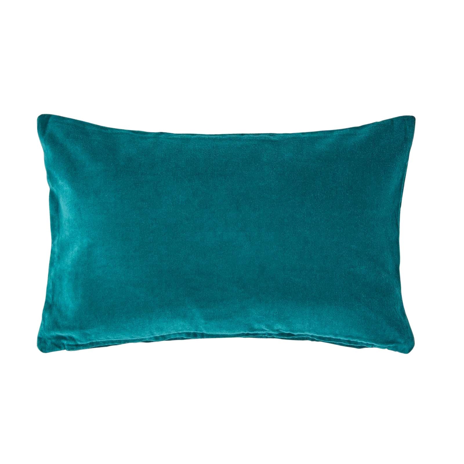Luxury Cotton Velvet Cushion Cover | 30cm x 50cm | Teal Green