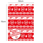 Arsenal FC Arsenal Fc Christmas Gift Wrap, 2 Sheet 2 Tag, Official Product