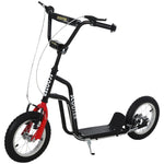 75-80cm Kids Kick Scooter W/ Adjustable Handlebar Inflatable Wheels | Black