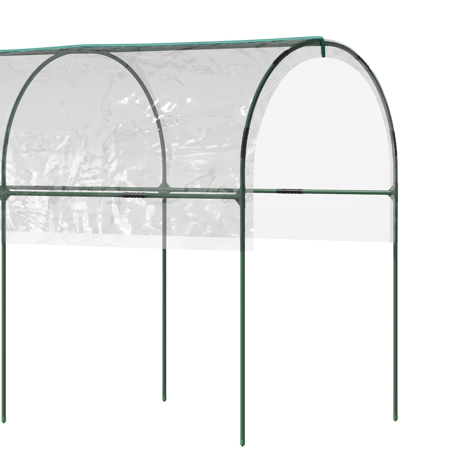 Tomato Greenhouse With Hoops, Stakes And Ropes