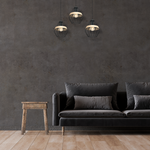 Cliff Black Pendant Lamp 3xe27 Hand Made Matt Black Cage Style Lamps With Natural Wood Detail