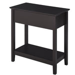HOMCOM End Table, Narrow Side Table With Flip Top, Bottom Shelf