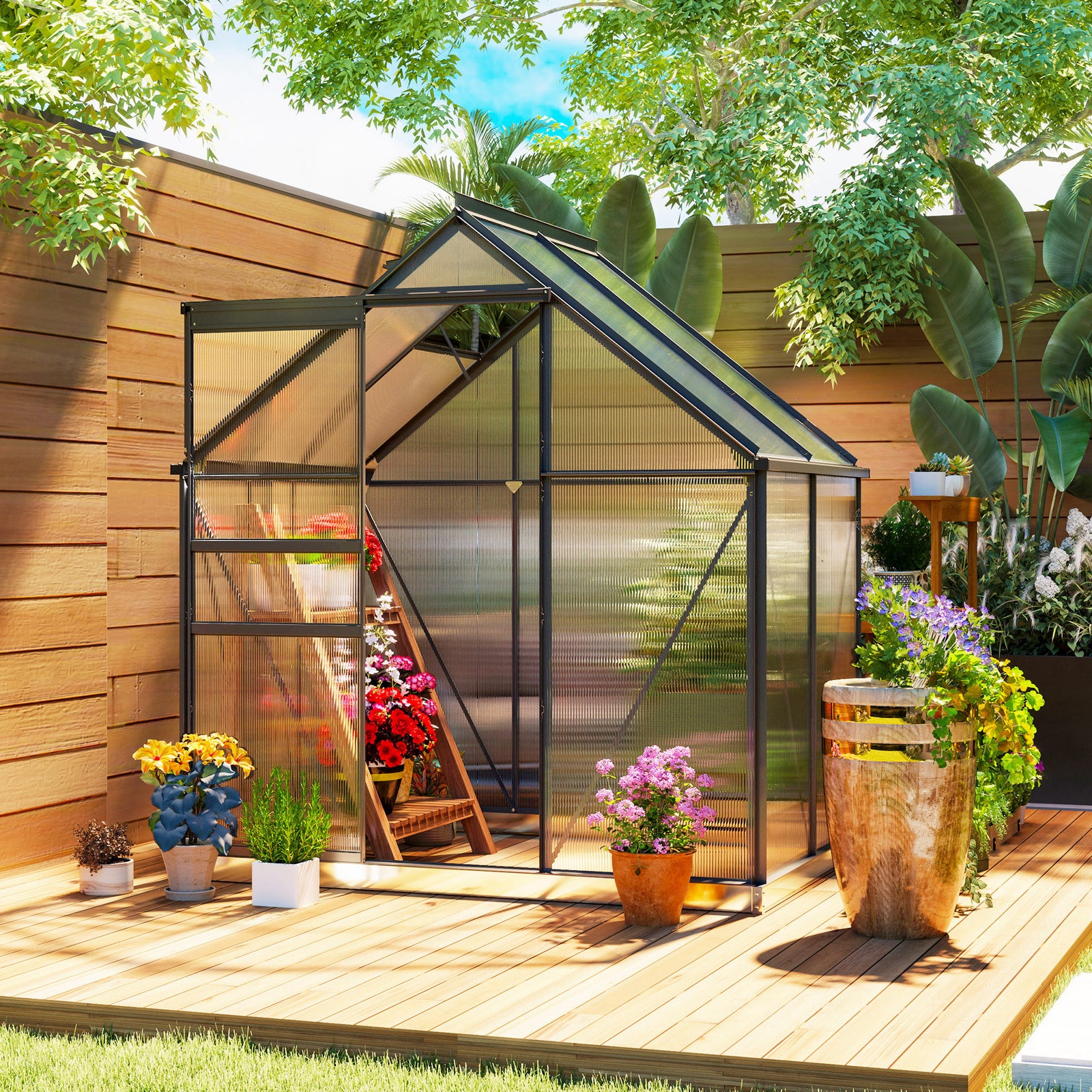Polycarbonate Greenhouse, Small Greenhouse | Gray