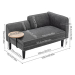 Breeins Chenille Upholstered Chaise Lounge With Side Table