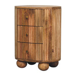 Solid Wood Soba Ball 3 Drawer Bedside