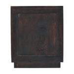 Milan Solid Mango Wood Bedside Table – Velvet Mocha Finish With Brass Accents