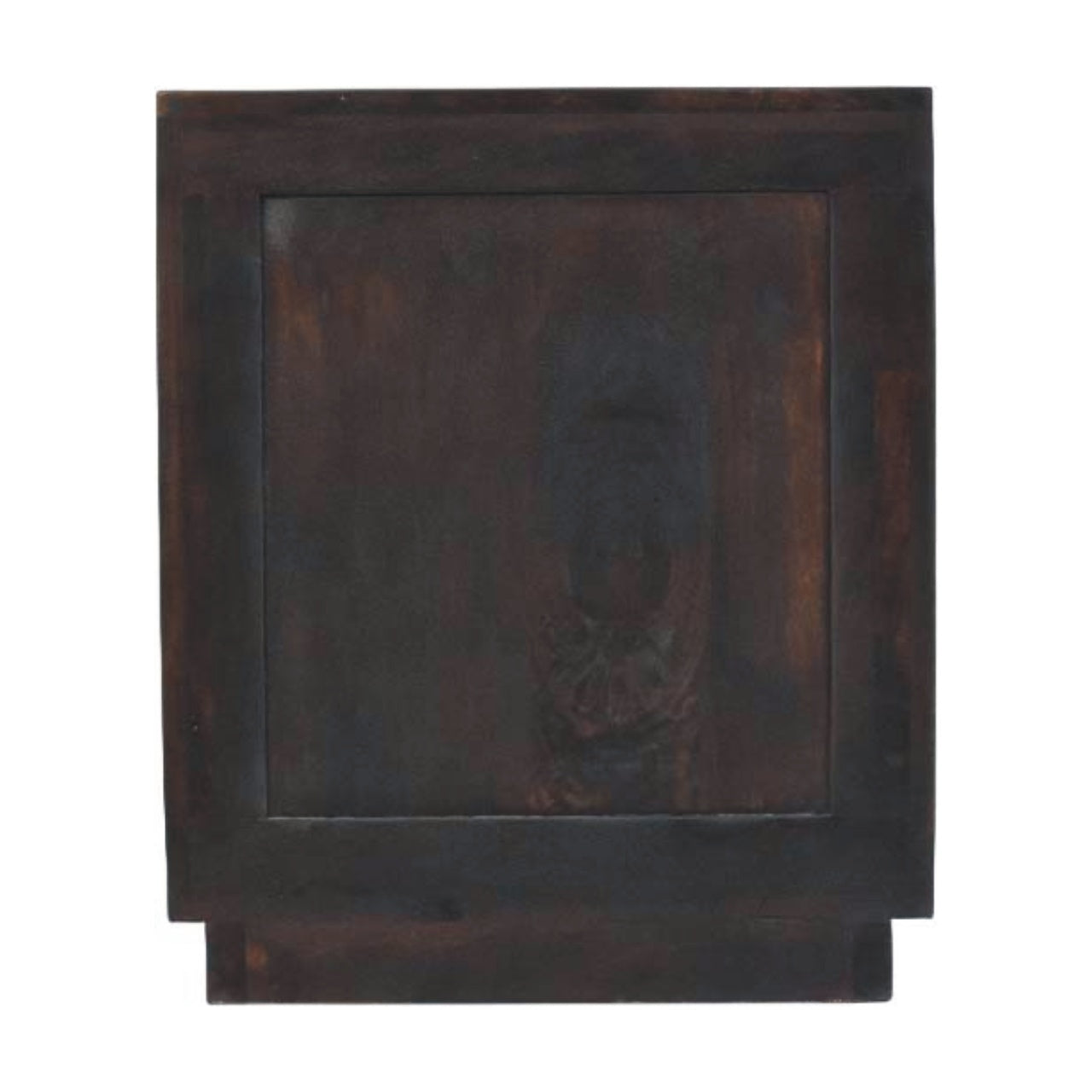 Milan Solid Mango Wood Bedside Table – Velvet Mocha Finish With Brass Accents