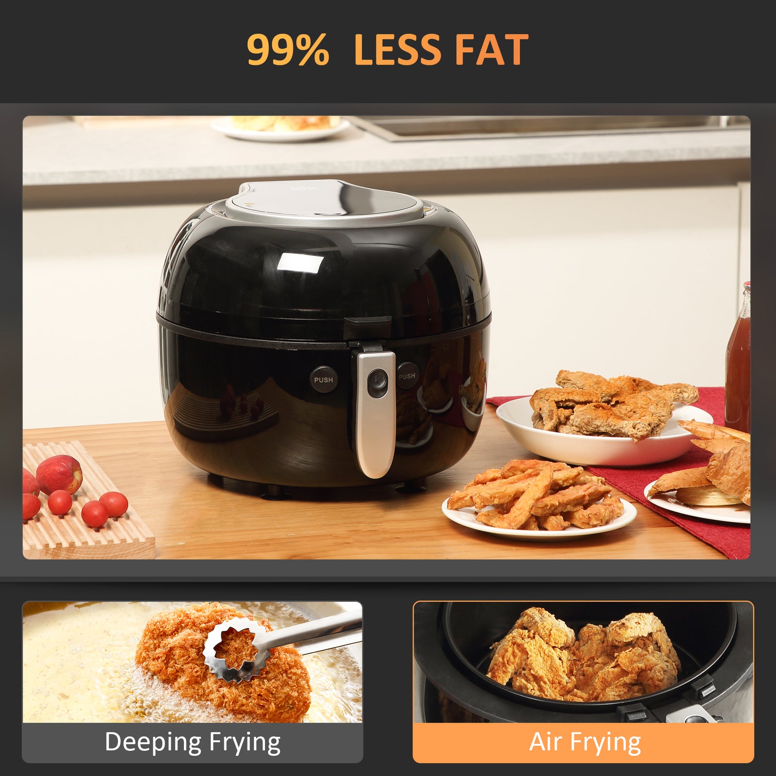 7l Digital Air Fryer With Dehydrate 8 Presets